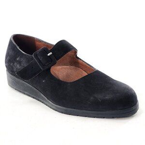 BeautiFeel Nubuck Leather Mary Jane Shoes Flats Black